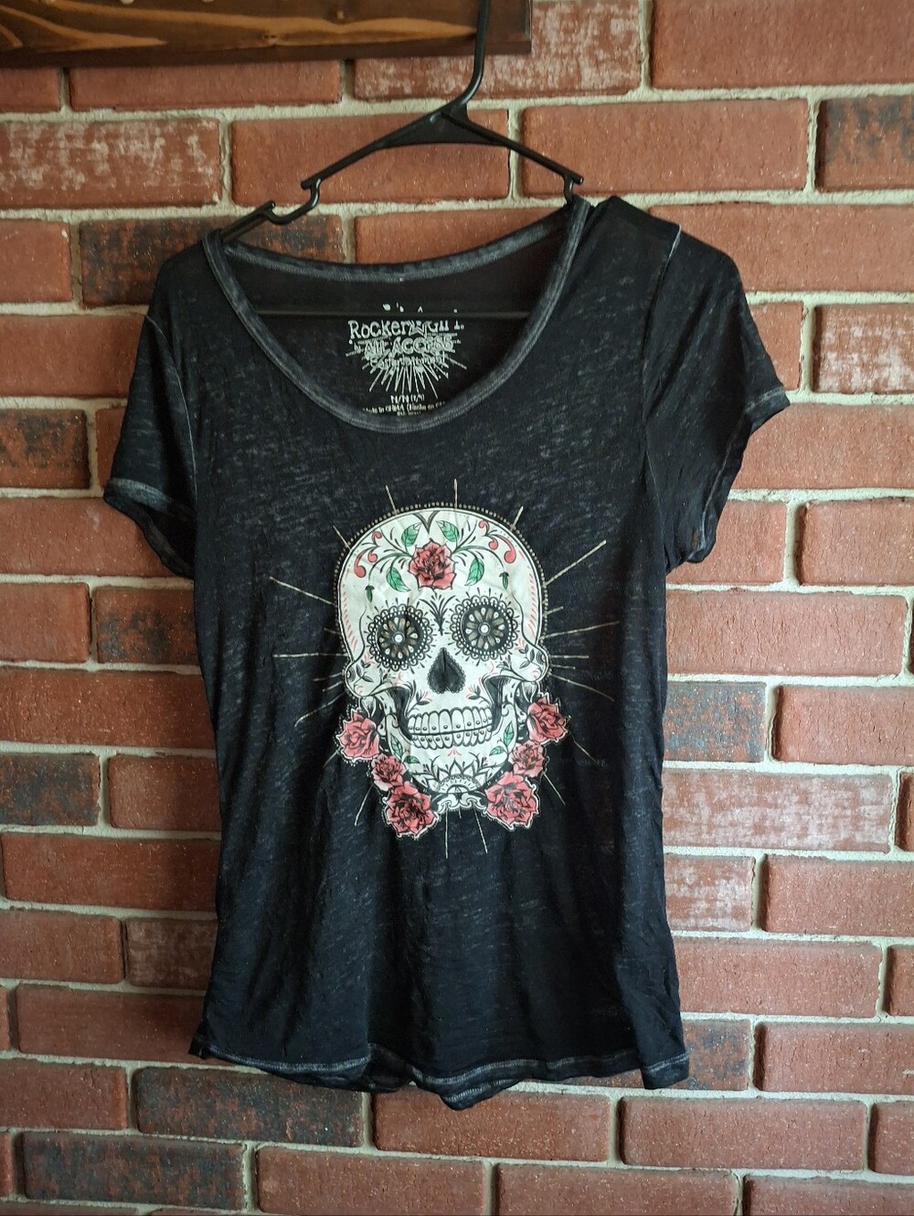 Rocker Girl All Access Entertainment black skull tee